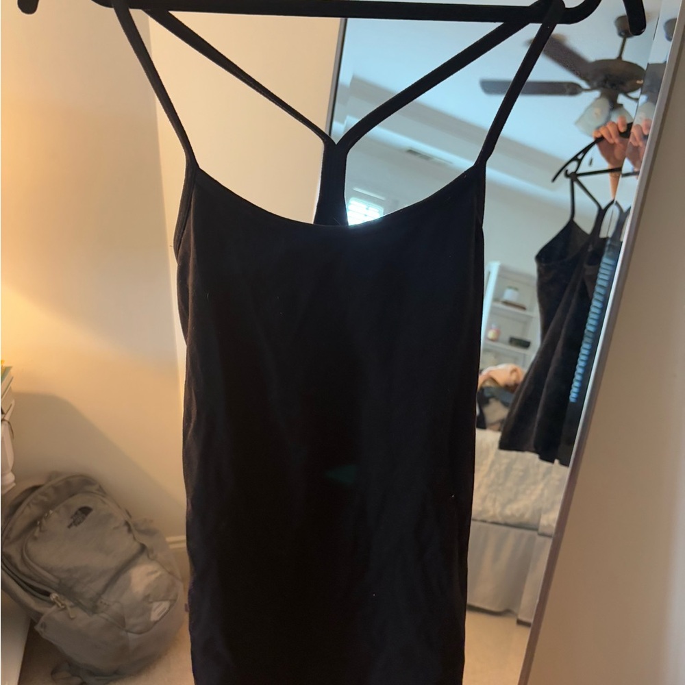 Black lululemon spaghetti strap tank top